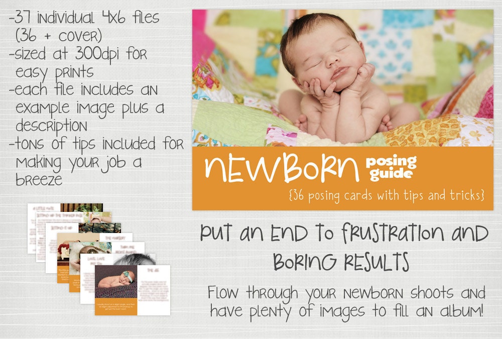 Newborn Posing Guide -- 36 Unique Poses and Tips for Newborn Baby Photography INSTANT DOWNLOAD