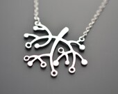 Cute Modern Tree Pendant Necklace.