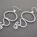 SALE - Vintage wire wave motion pendant silver earrings