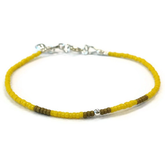 Yellow Bracelet Heart Charm Stack Layer Sterling Silver Jewelry Children's Jewellery Fashion Beaded