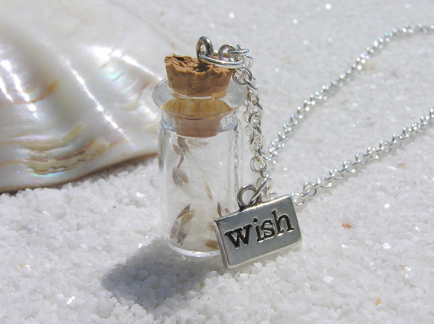 The "Dandelion Wishes" Bottle Necklace