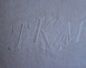 Monogrammed Linen Pillow Sham Raw Edges