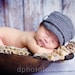 Baby grey newsboy hat - newborn photo prop