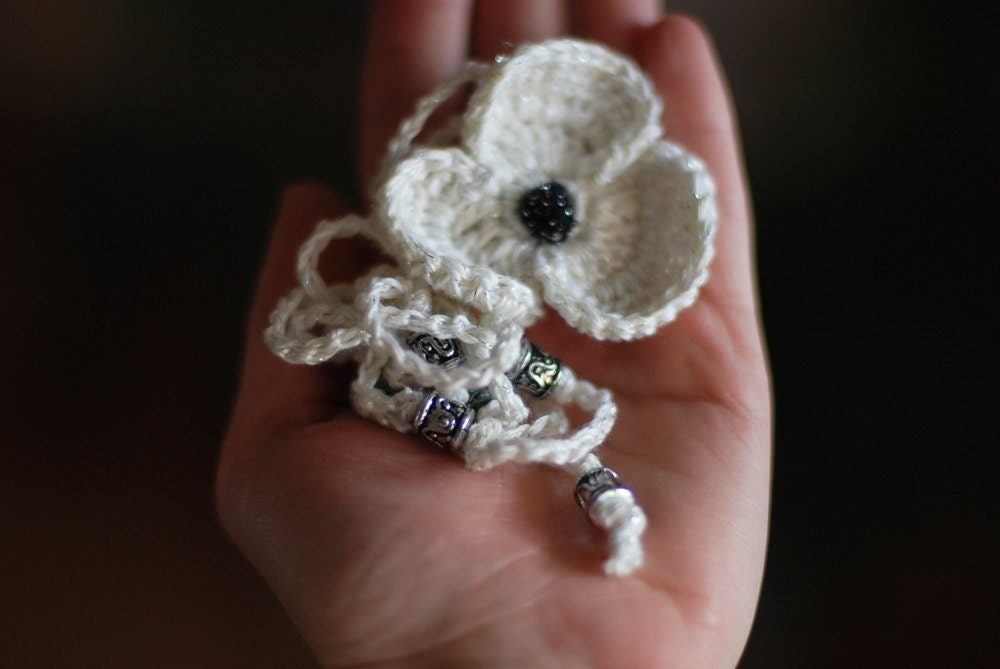 White Crochet Barefoot boho Sandals flower with beads gift idea for her mom girl