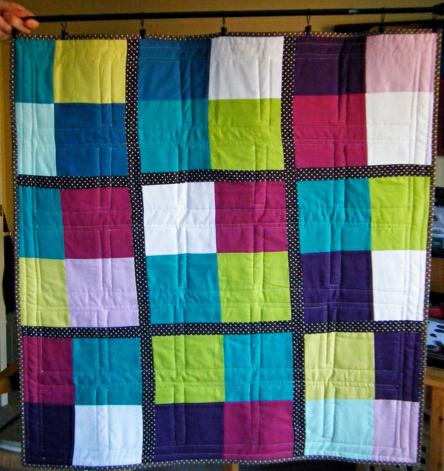 Reversible Advent Calendar - Large Pockets - Funky Christmas - Doublesided Wallhanging - Large Quilted Advent Calendar