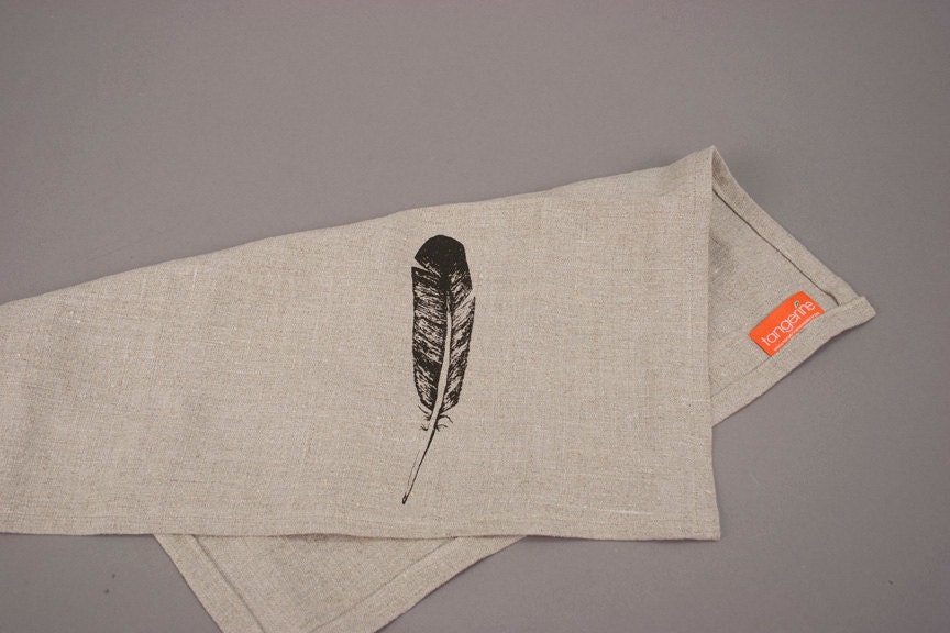 Feather Linen Napkin Set - 4/Pack