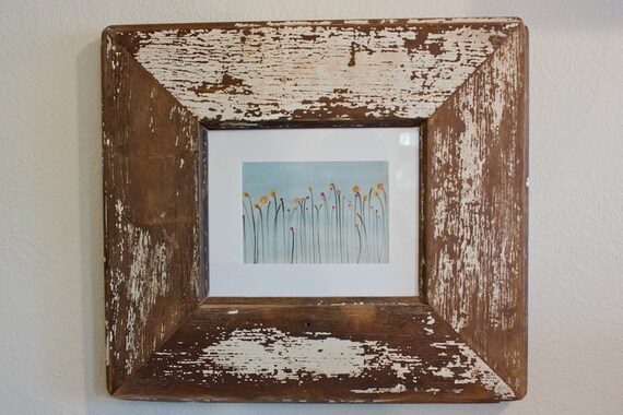 8x10 White Rustic Reclaimed Wood Picture Frame Made by foundpiece