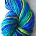 Handspun Mulberry Bombyx Cultivated Silk with Noil Navajo 3 Ply - 124 yds, 2 oz, 12 WPI  - "Electric Peacock"