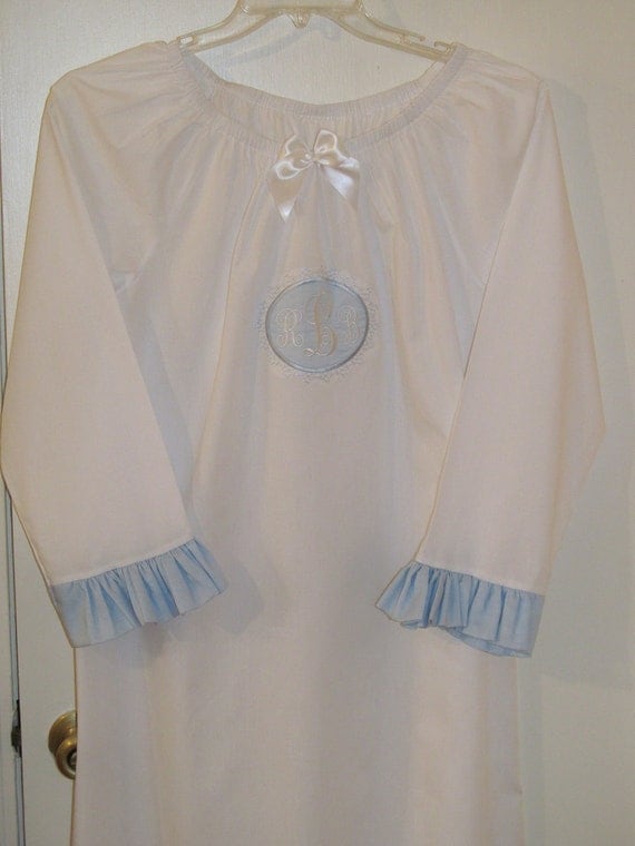 Items similar to Monogrammed Peasant Nightgown on Etsy