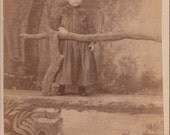 Vintage/ Antique Cabinet Photo of a cute little girl in a dress