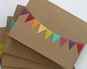 Thank You Cards Set of 50 Bunting Flag Rainbow Notecards Wedding Baby