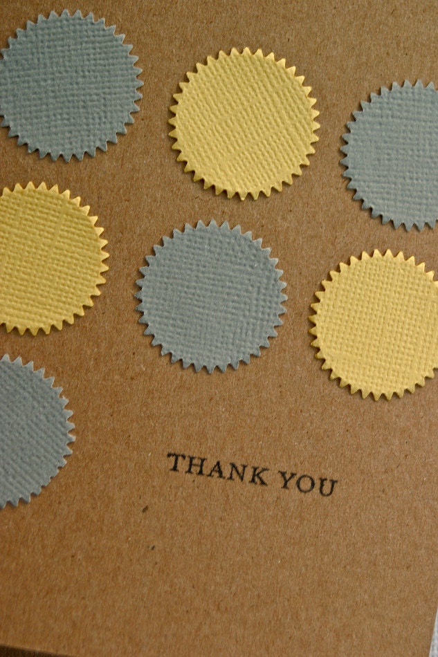 Yellow and Grey Thank You Cards Wedding Shower Baby