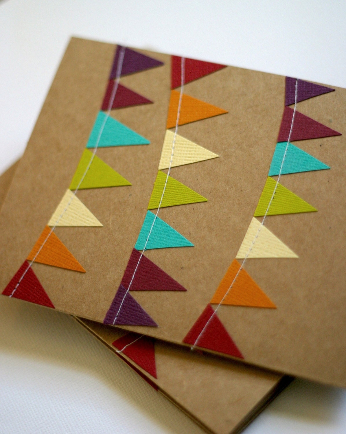 Thank You Cards Stationery Set with Rainbow Bunting Flag