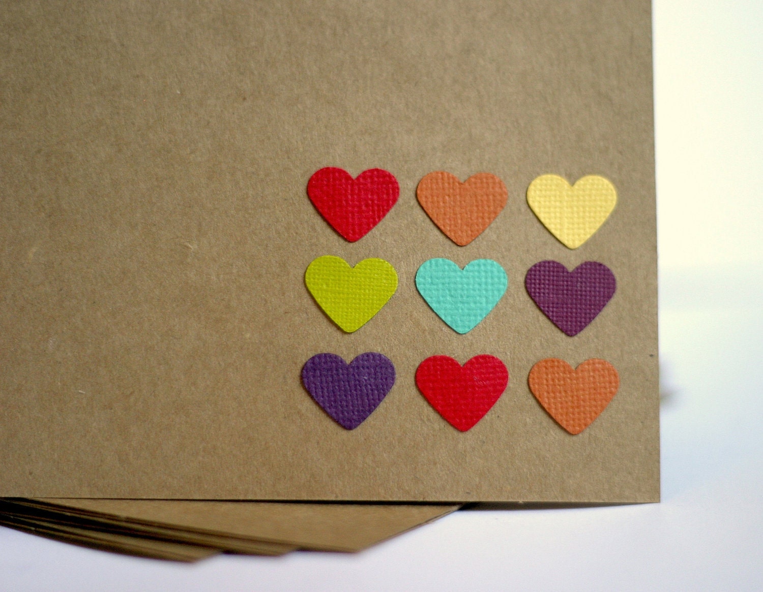 Thank You Cards with Rainbow Hearts