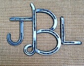 Horseshoes sign, MONOGRAM, 3 LETTERS, iron steel initials, wedding shower, birthday, personalized gift,  A to Z, CUSTOM, Made to order