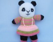 Peppermint the panda - knitted toy animal doll - INSTANT DOWNLOAD - PDF email knitting pattern - ePattern