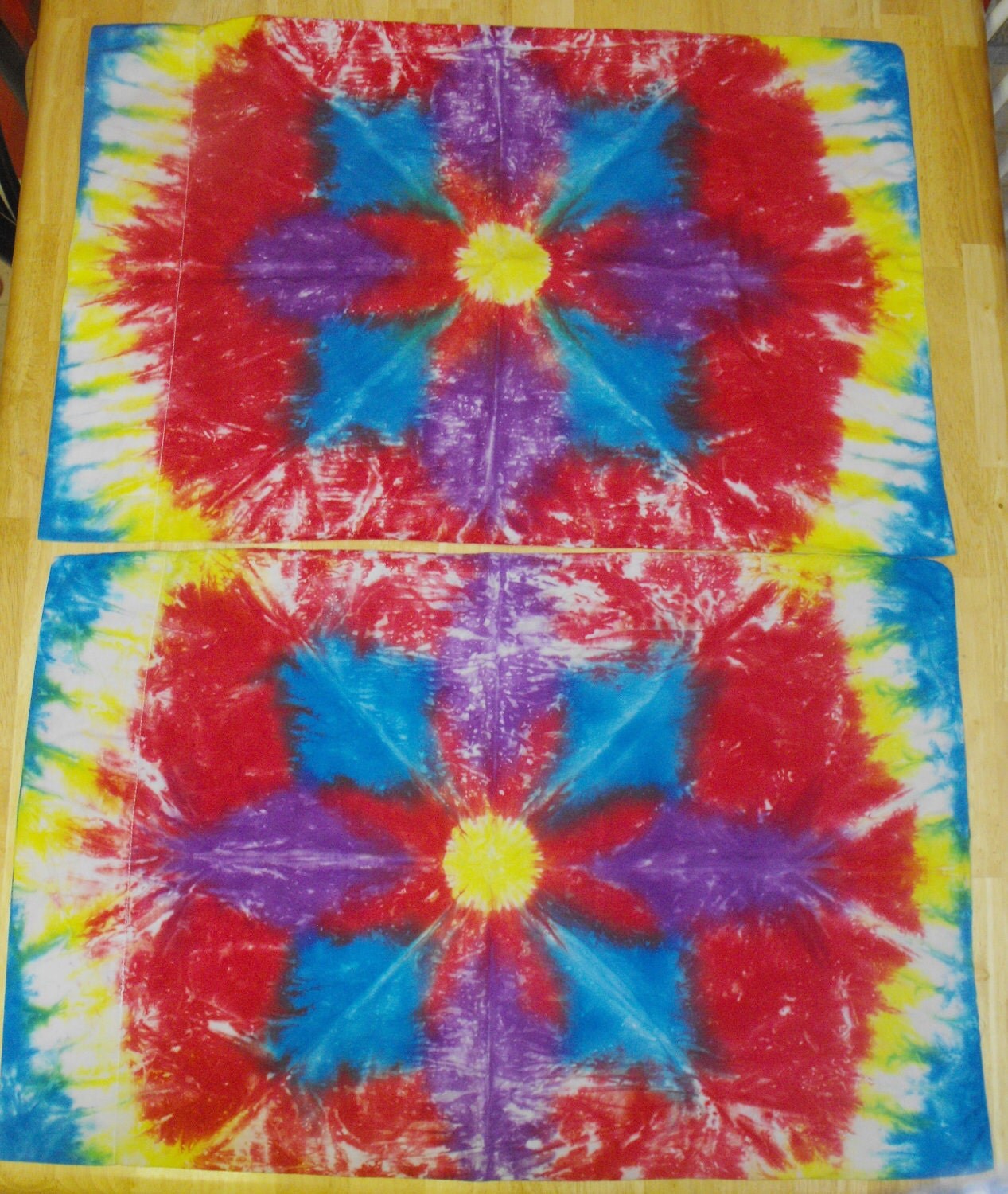 Two Standard Tie Dyed Pillow Cases