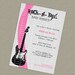Rock a bye, baby girls shower invitations with guitar printable, digital file