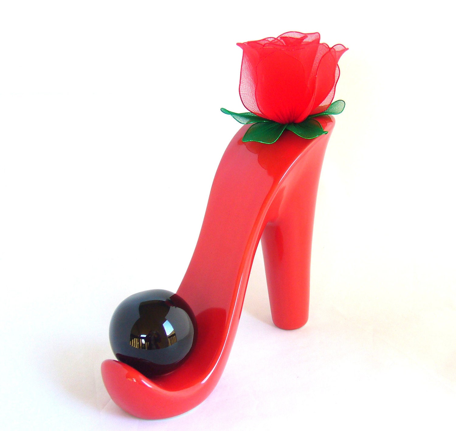 Christmas Red High Heel Shoe Vase,Ceramic Bud Vase, Christmas Gift ...
