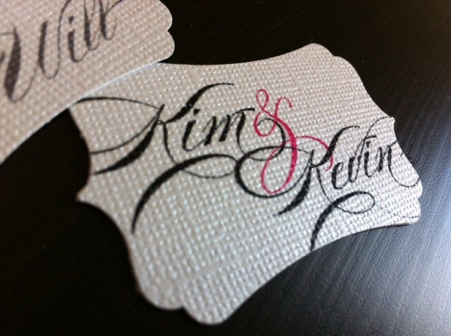 Custom Personalized Tags / Cards on Textured Pearlized Cardstock - Set of 50