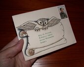 Owl Holding Scroll - Digital Download