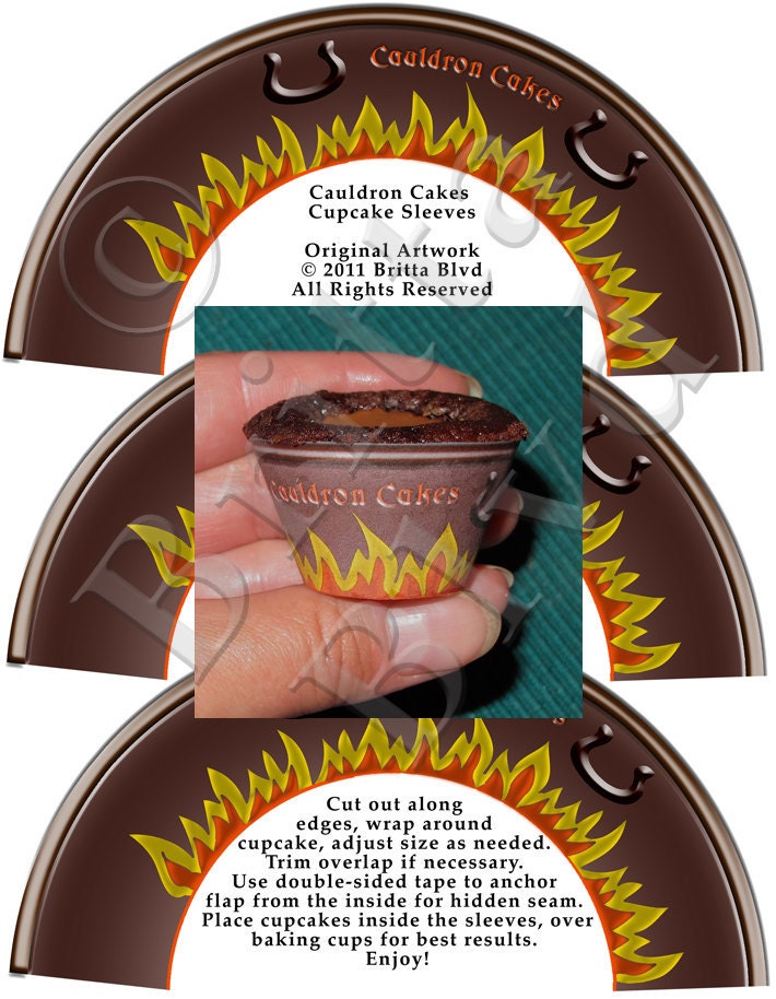 Cauldron Cakes Cupcake Sleeves - Digital Download