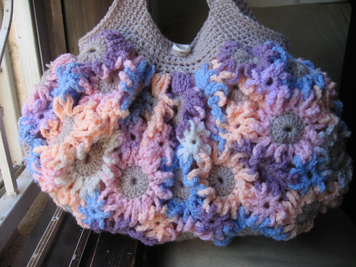 Crochet Flower Purse Pastels
