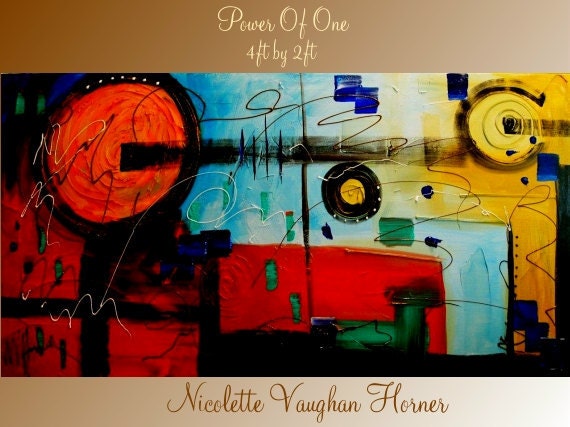 ORIGINAL X Large gallery wrap canvas contemporary abstract fine art painting by Nicolette Vaughan Horner