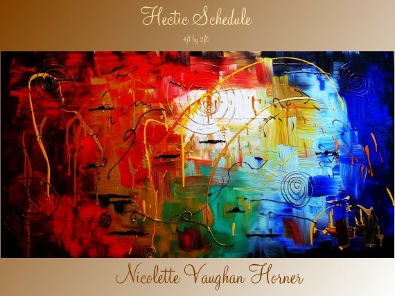 ORIGINAL 48" X Large gallery wrap canvas contemporary abstract fine art painting by Nicolette Vaughan Horner