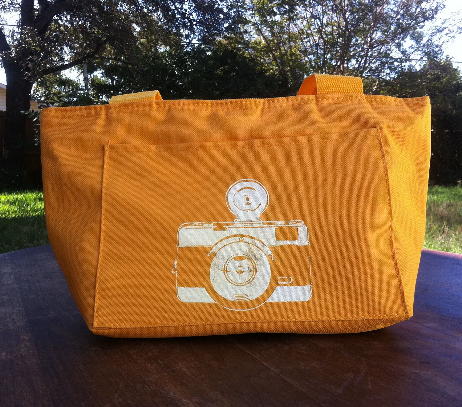 Yellow Camera Lunch Bag/ Six Pack Cooler