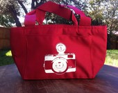 Vintage Camera Lunch Bag/ Six Pack Cooler