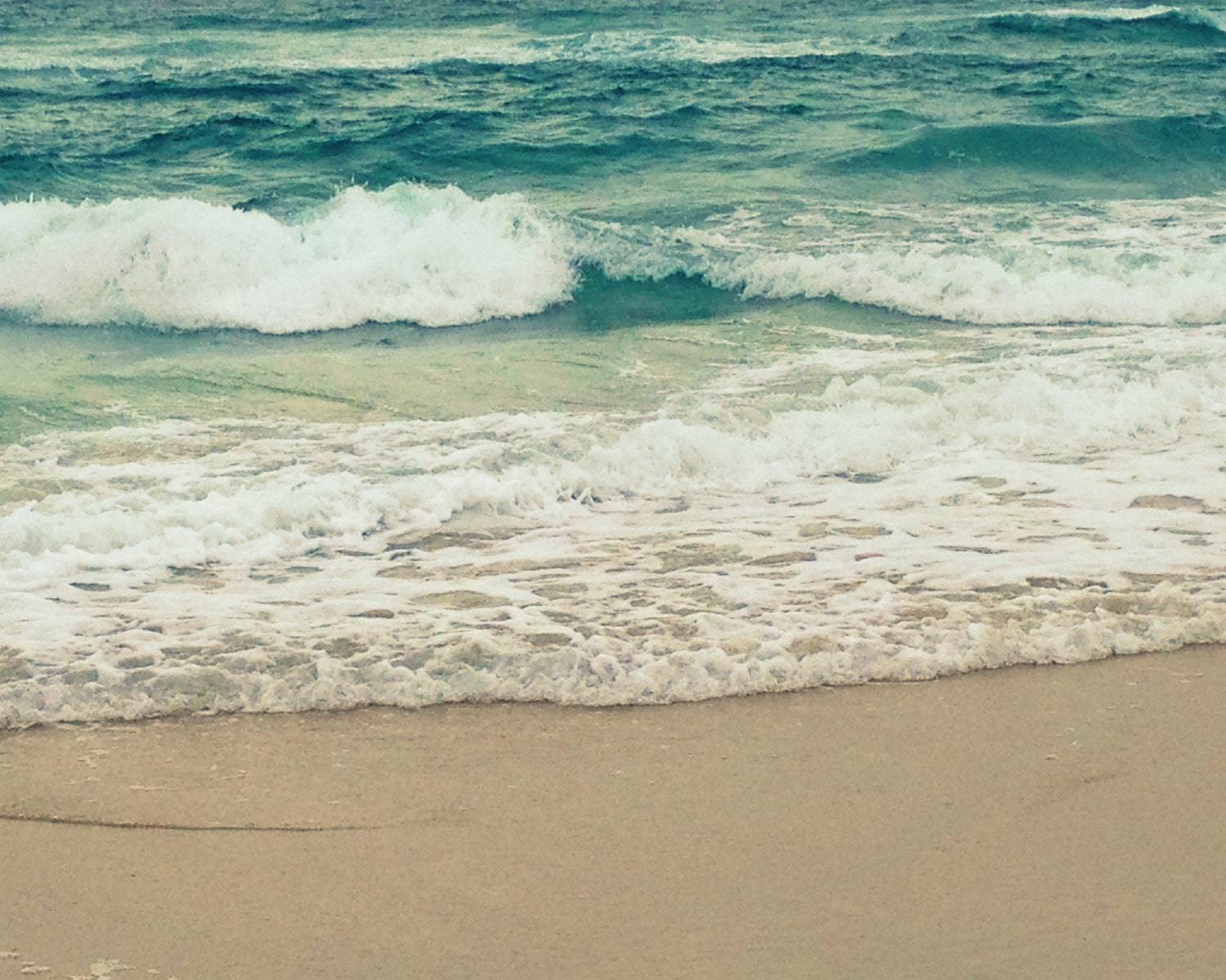 Beach, Ocean Photography -Turquoise Waves, Teal Sea - Ocean Blue