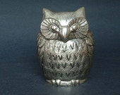 Vintage Silver Plate Owl Planter F B Rogers