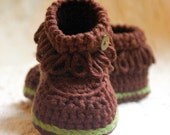 Crochet patterns -  Fringe Baby Booties - PDF pattern  - Pattern number 207 Instant Download