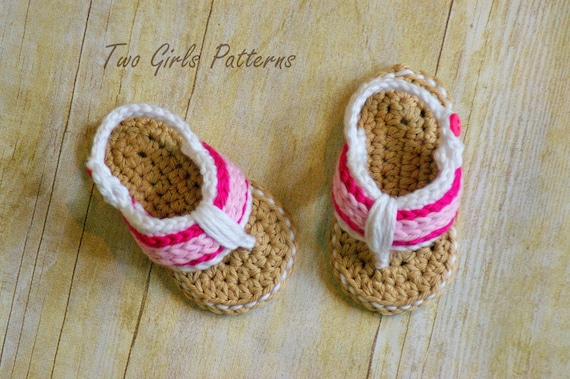Crochet Pattern for Sporty Flip Flop Baby by TwoGirlsPatterns