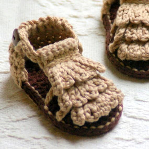 Crochet Pattern - Baby Booties Pattern for Baby Moccasin Sandals - Crochet Pattern 106 - Instant Downloads