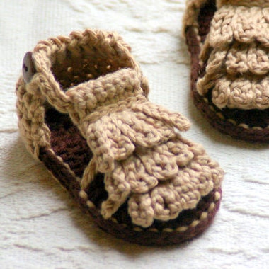 Crochet Pattern - Baby Booties Pattern for Baby Moccasin Sandals - Crochet Pattern 106 - Instant Downloads