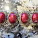 Stunning 1960's Chunky Wide Red Lucite Bracelet Hollywood Regency Mad Men Mod Black Tie Formal Jewelry