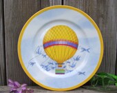 Hot Air Balloon MONTGOLFIERE Williams Sonoma Plate Salad Dessert - Yellow