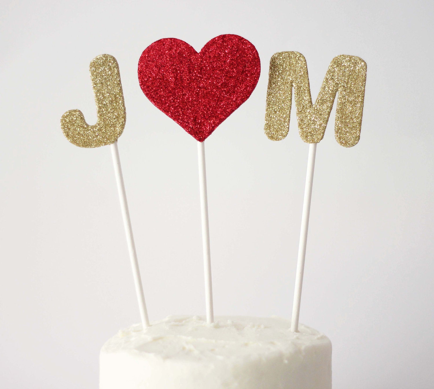 Glittered Mini Alphabet Cake Toppers