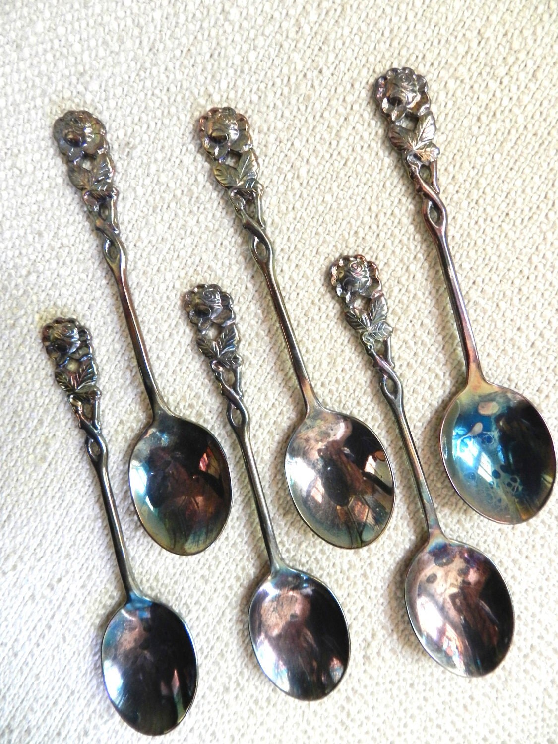 Antique Silver Spoons Coffee Spoons or by GreySquirrelAntiques