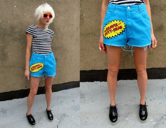 Beavis and Butthead GITANO Teal DIY Denim Booty Daisy Duke Shorts