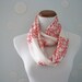 SQUARE SILK SCARF silkscreen printed white and red modern design