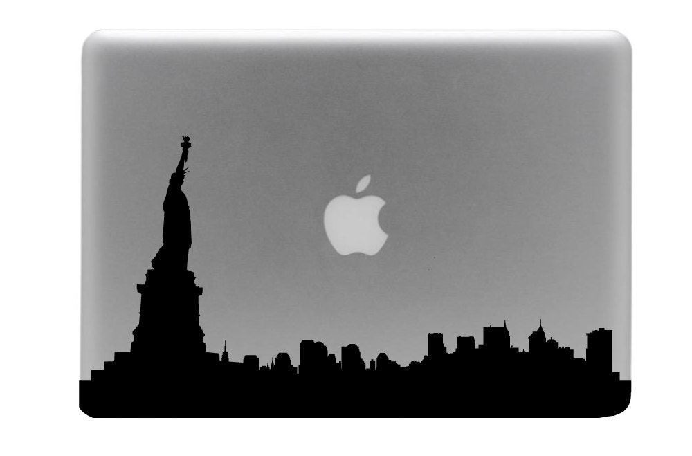 Statue Of Liberty Skyline Macbook Decal / Macbook Sticker / Laptop Decal