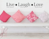 Wall Decal Quote Live, Laugh, Love - Vinyl Wall Sticker - Wall Quote