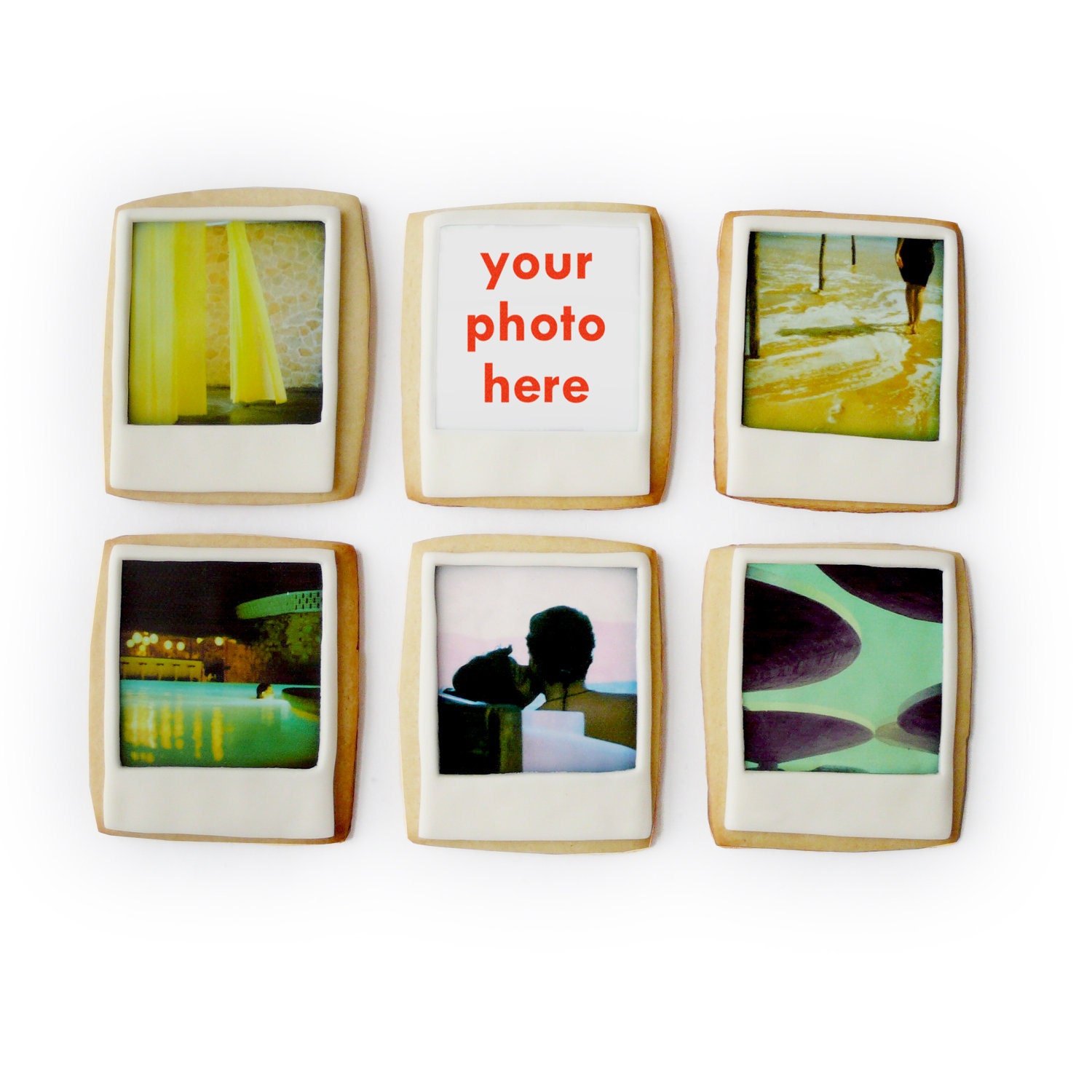 edible photo gift box (6 polaroid photo cookies)