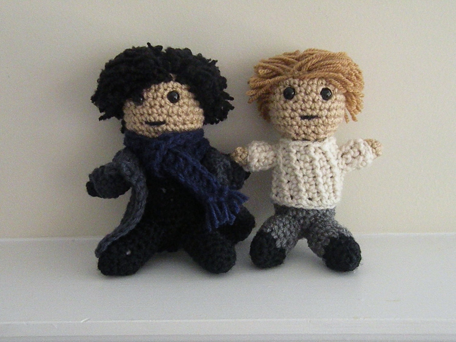 BBC's Sherlock - Holmes and Watson - inspired by Benedict Cumberbatch and Martin Freeman - Plushies