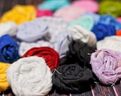 Rolled Fabric Rosettes -set of 2- WITHOUT CLIP