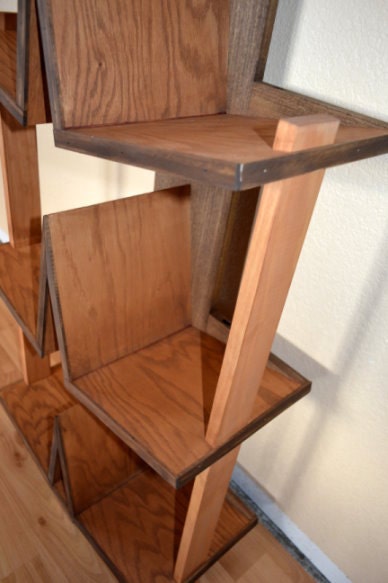 Bookcase Modern 3 shelf Wood Wooden Custom - The Arrows - a MapleBear design