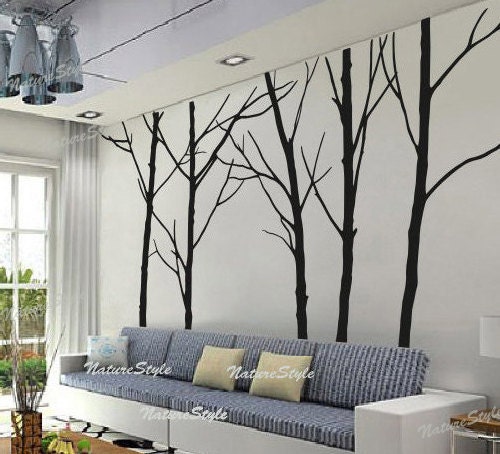 wall decal trees wall decal nursery wall decal baby wall decal children wall decal room vinyl decal large  wall decal tree-Five Winter Trees